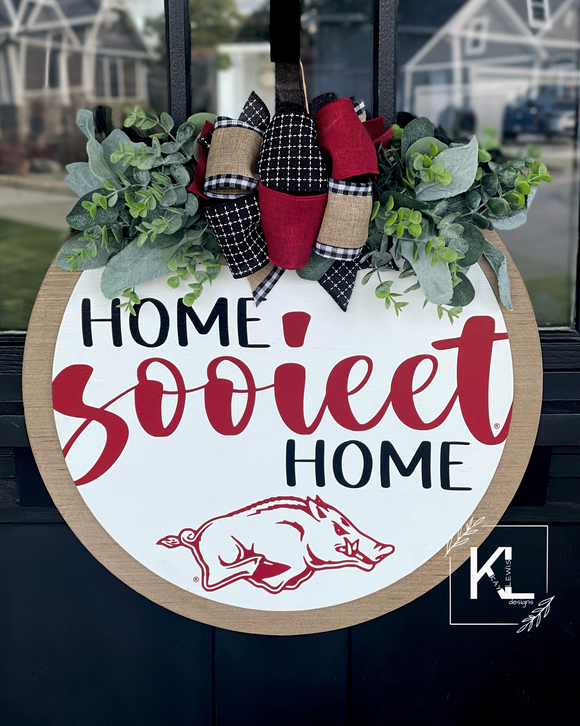 Arkansas Razorbacks Front Door Decor | Razorbacks Sign | UARK Wreath ...