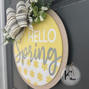 Hello Spring Door Hanger | Front Door Decor | Spring Door Sign | Spring Decor | Spring Sign | Spring Door Decor | Front Porch Decor image 4
