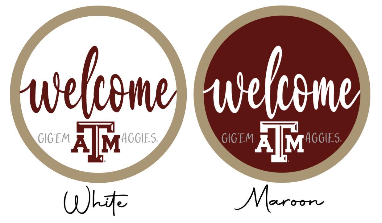 Texas A&M Front Door Decor | Aggies Sign | Texas Aggies Wreath ...
