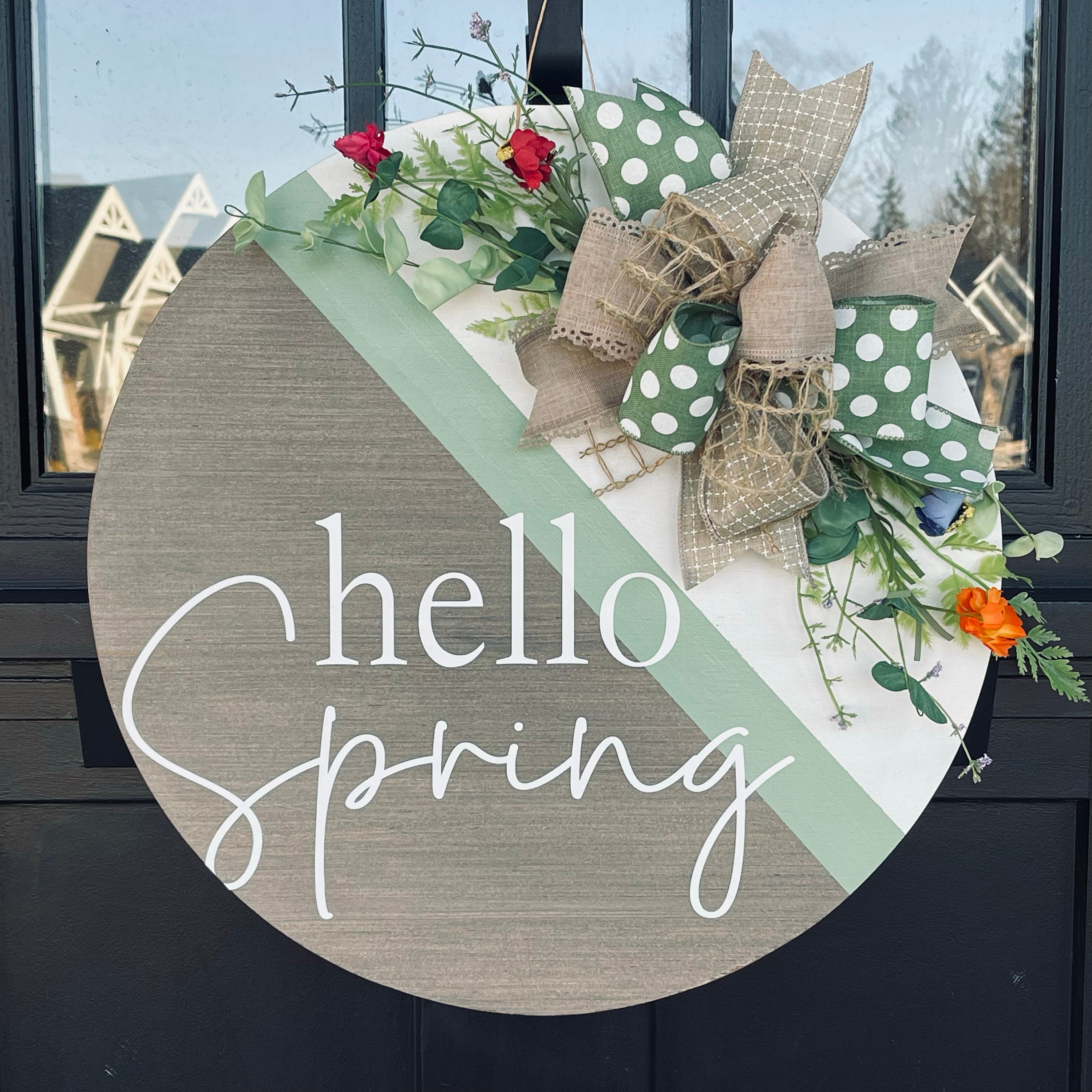 Spring Front Door Decor Hello Spring Wreath Spring Wreath - Etsy