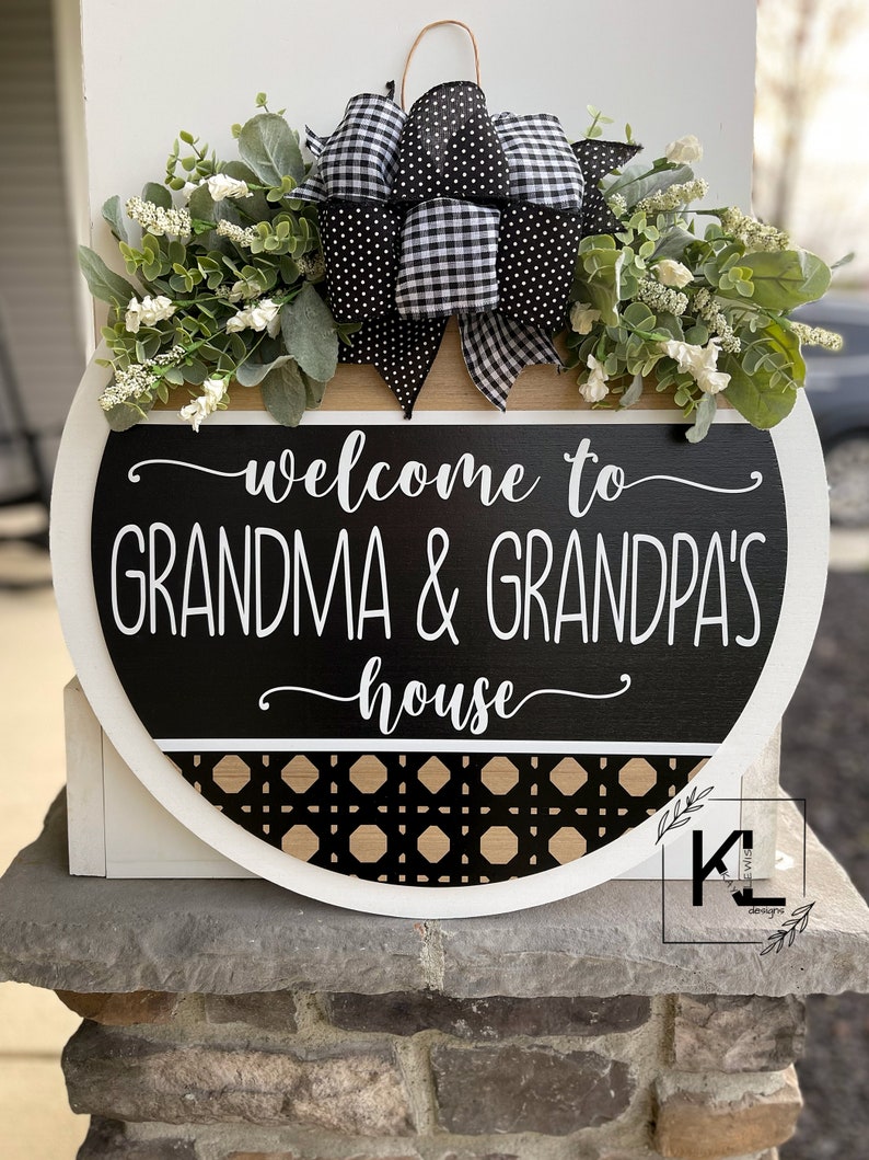 Front Door Decor | Grandparents Sign | Welcome to Grandma and Grandpa's ...