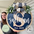 Front Door Decor | Last Name/Initial | Monogram Wreath | Door Hanger | Front Door Wreath | Personalized | Front Door Sign | Wedding Gift