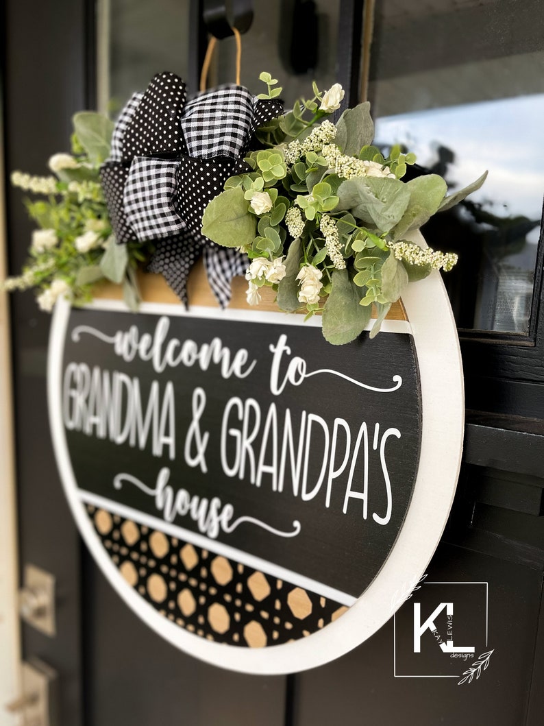 Front Door Decor | Grandparents Sign | Welcome to Grandma and Grandpa's ...