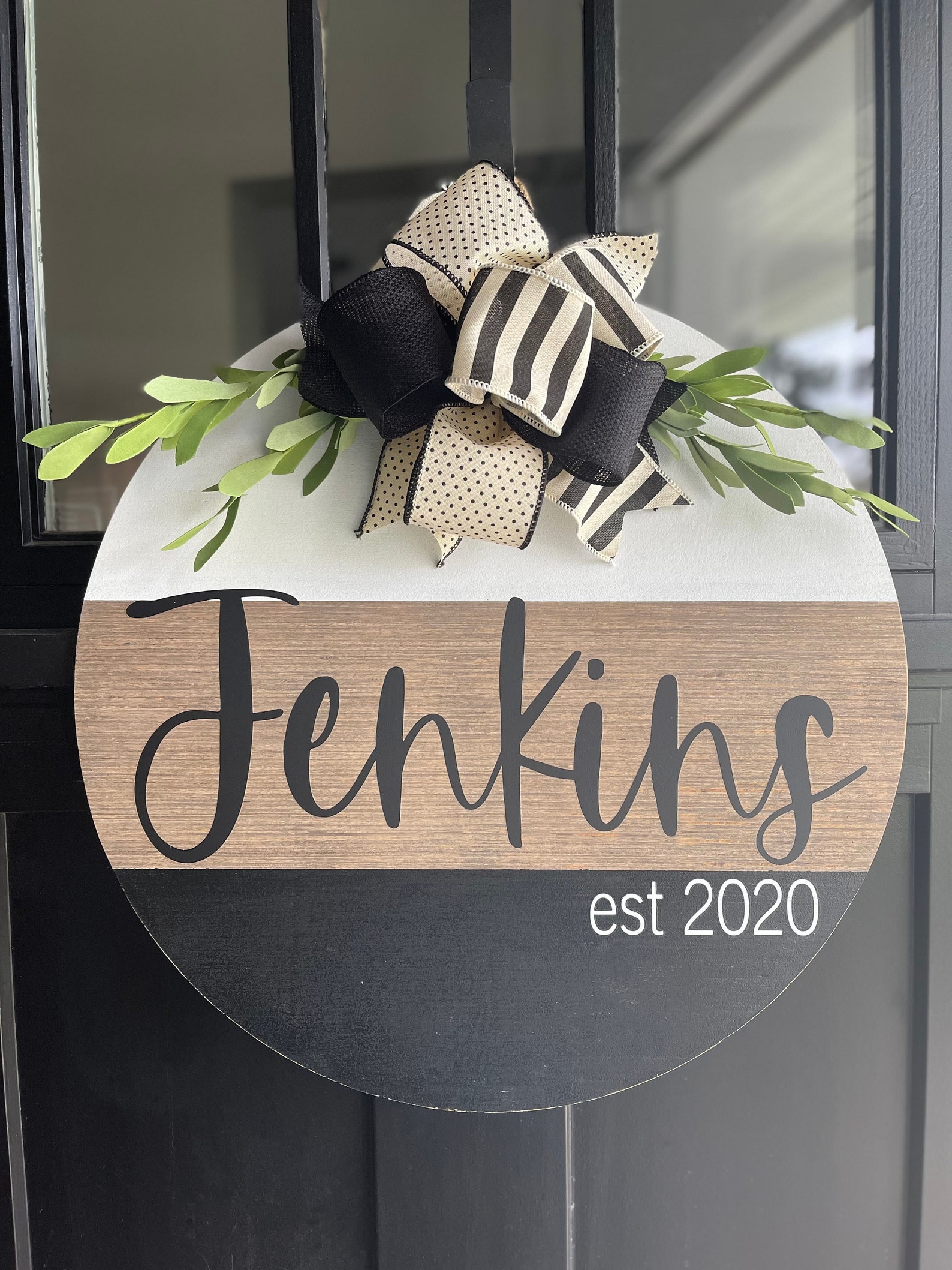 Last Name Door Hanger Front Door Decor Last Name Door Sign Etsy