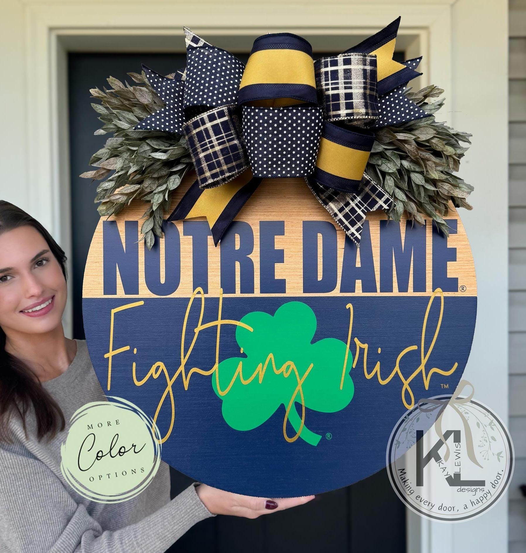 Kleinkind Kelly Grün Notre Dame Kämpfen Irisch Großes Logo Body