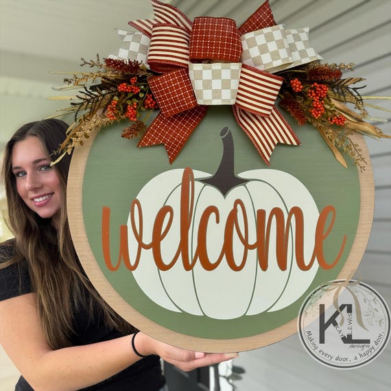 Fall Front Door Decor | Fall Welcome Sign | Fall Wreath | Fall Decor | Fall Sign | Fall Door Wreath | Fall Door Hanger | Fall Door Wreath
