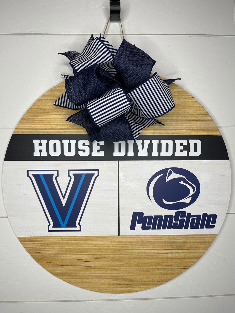 House Divided Door Hanger Sports Decor Sports Team Sign Etsy