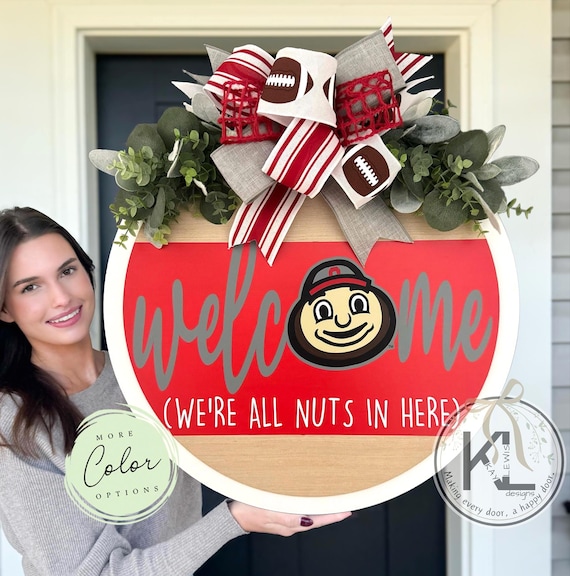 Ohio State Door Hanger | Ohio State Buckeyes |  Ohio State Wreath |  | The Ohio State | Ohio State Decor | OSU gifts | Buckeyes Decor