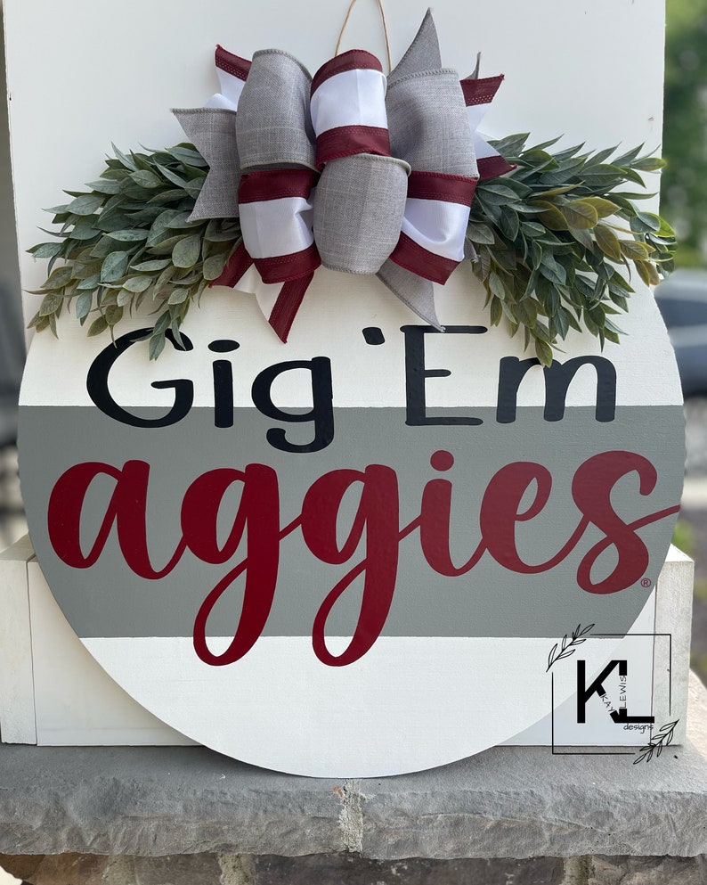 Texas A&M Front Door Decor | Aggies Sign | Texas Aggies Wreath ...