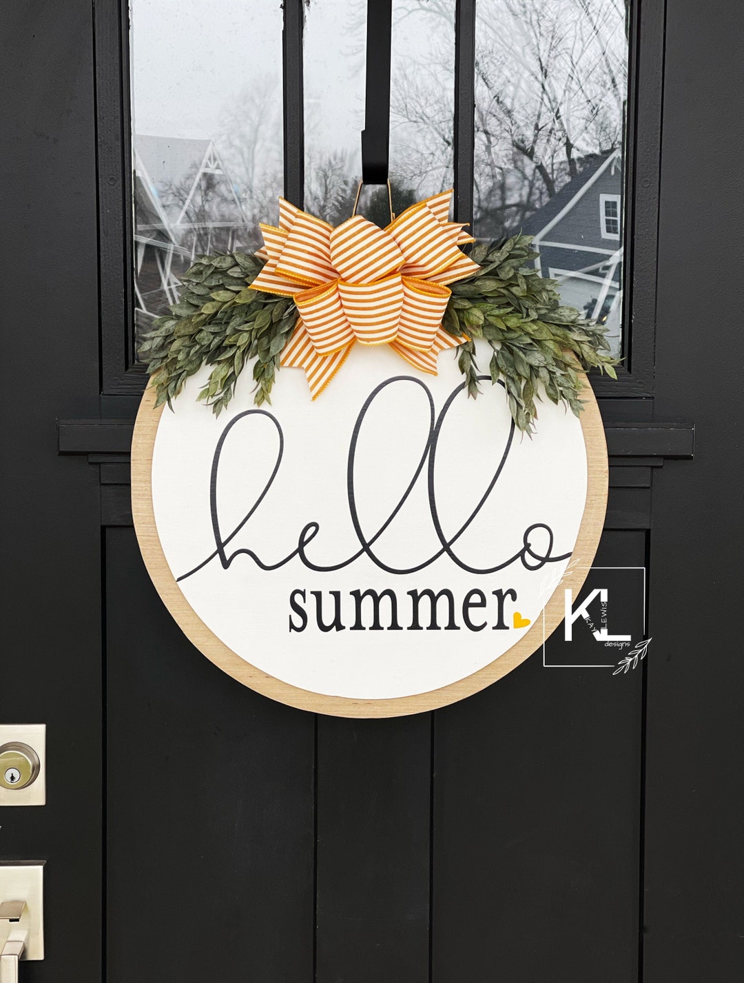Hello Summer Door Hanger Front Door Decor Summer Door Sign Summer Decor