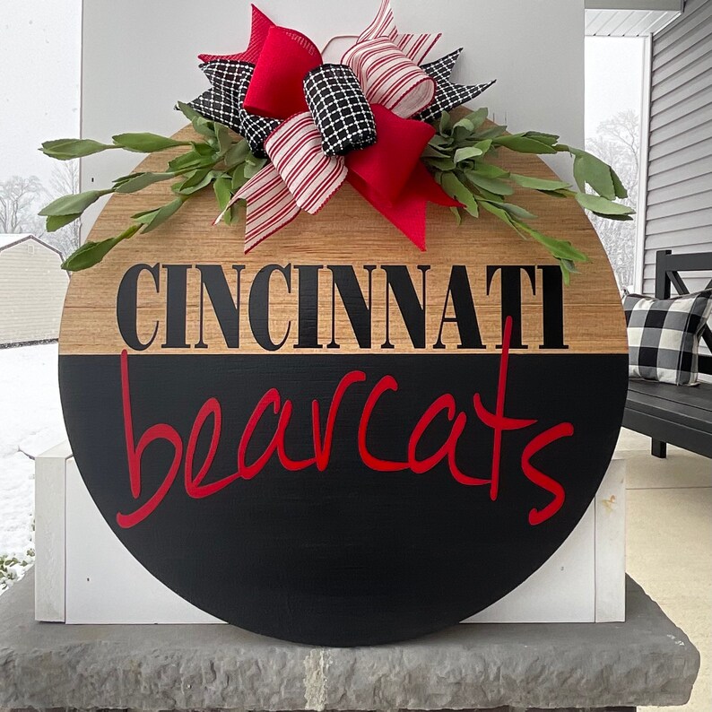 Cincinnati Bearcat Door Hanger Cincinnati Bearcat Decor Etsy