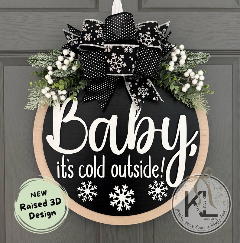 Winter Front Door Decor | Winter Wreath | Door Hanger | Front Door ...