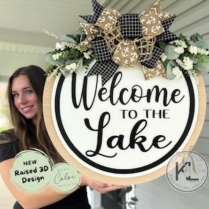 Lake House Front Door Decor | Lake House | Lake House Wreath | Welcome To Our Lake house | Lake House Sign | Lake House Door Hanger