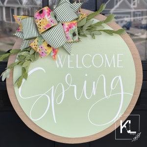 Hello Spring Door Hanger | Front Door Decor | Spring Door Sign | Spring ...