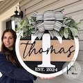 Front Door Decor | Last Name/Initial | Year Round Wreath | Front Door Hanger | Front Door Wreath | Personalized | Front Door Sign