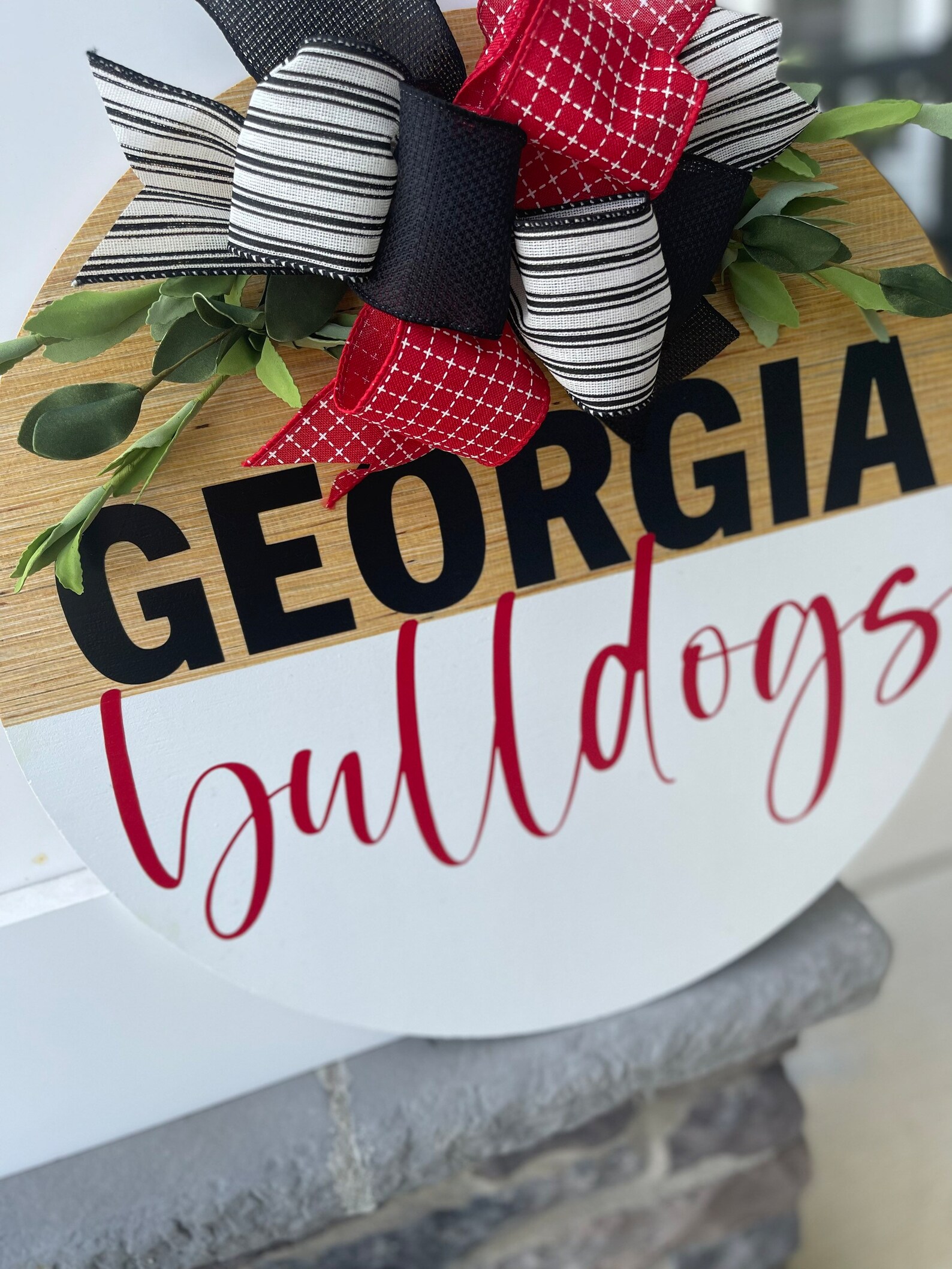 Door Wreath Front Door Decor UGA Door Hanger Etsy