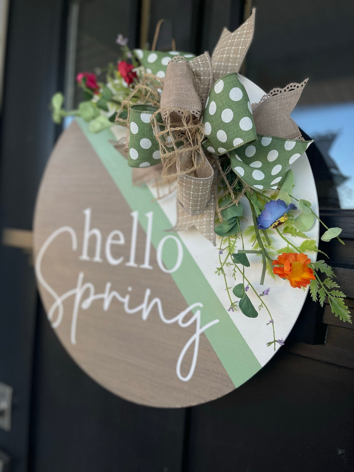 Spring Front Door Decor Hello Spring Wreath Spring Wreath - Etsy