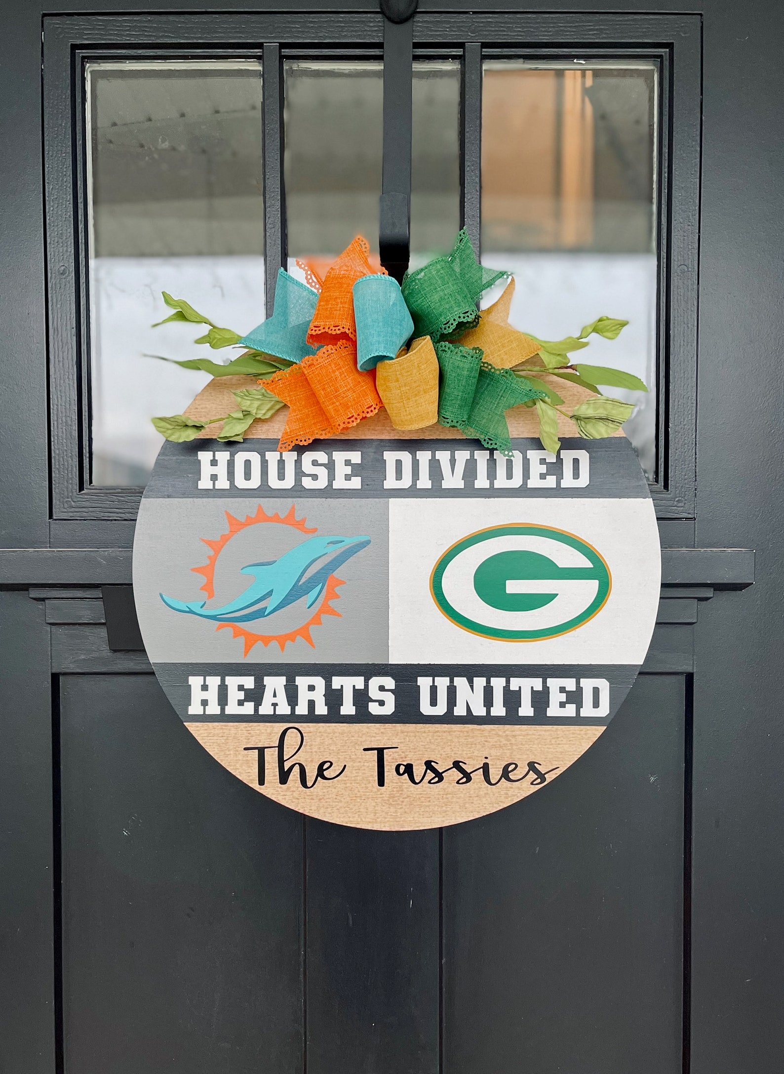 House Divided Door Hanger Sports Decor Sports Team Sign Etsy