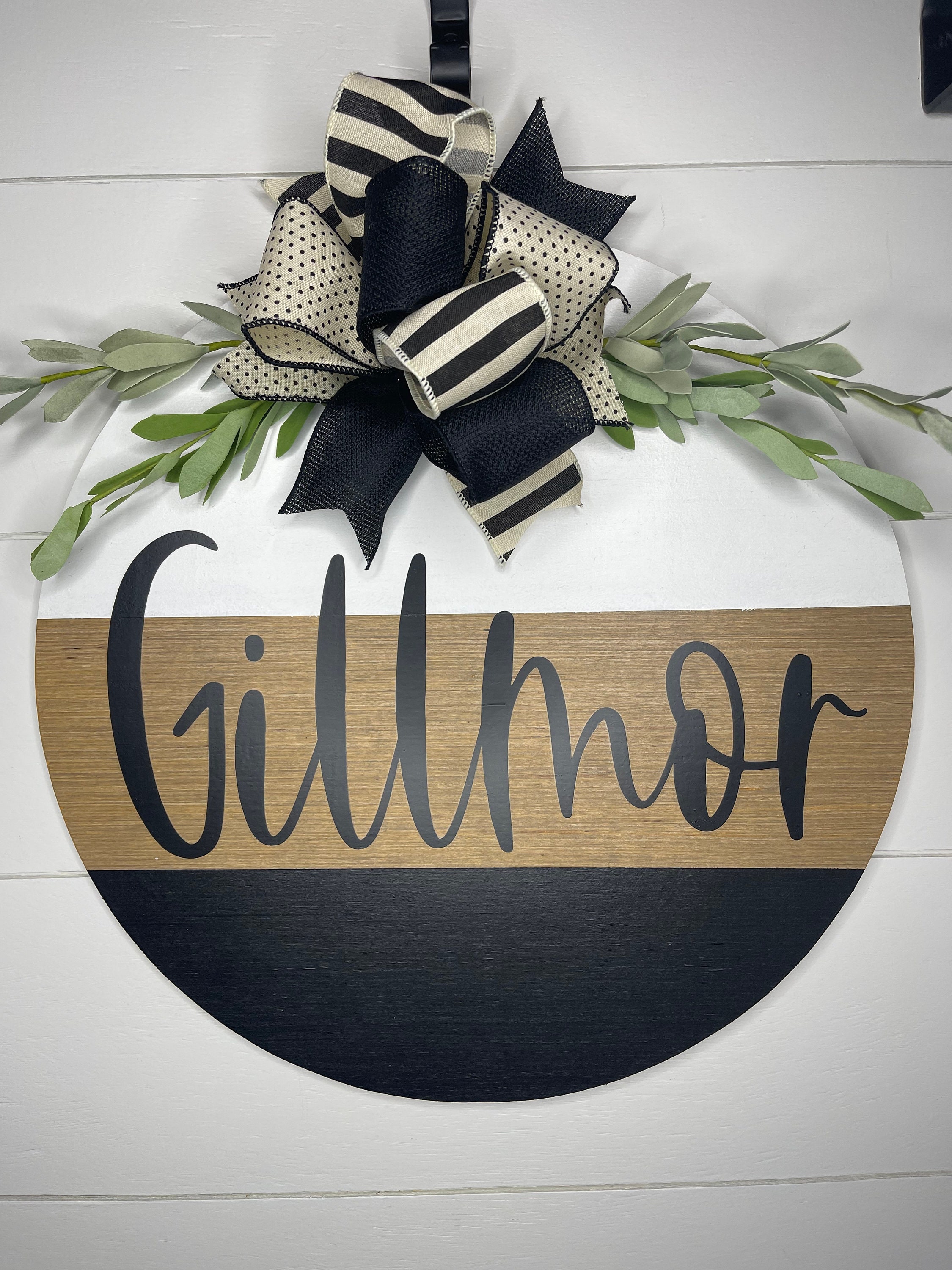 Last Name Door Hanger Front Door Decor Last Name Door Sign Etsy