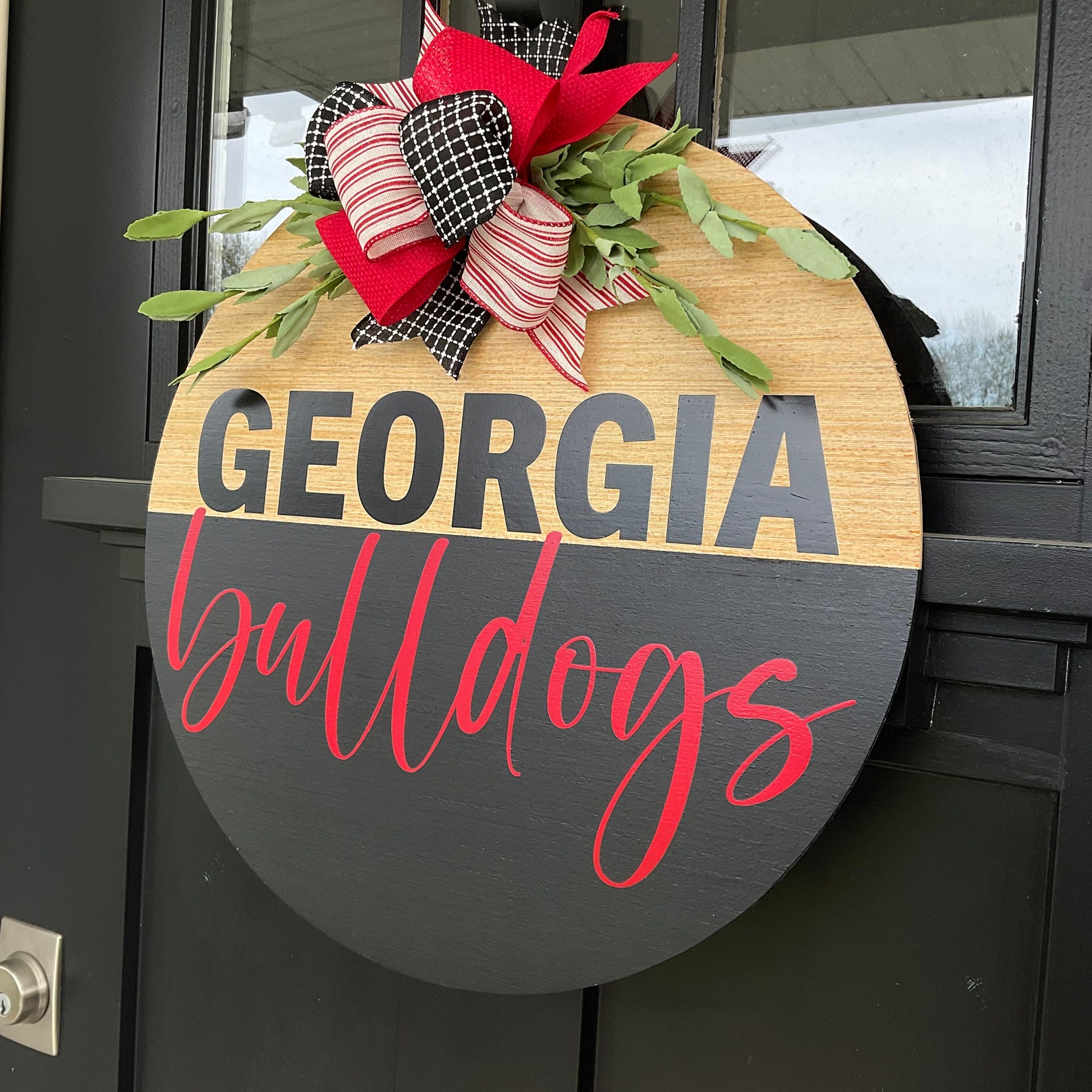 Door Wreath Front Door Decor UGA Door Hanger Etsy