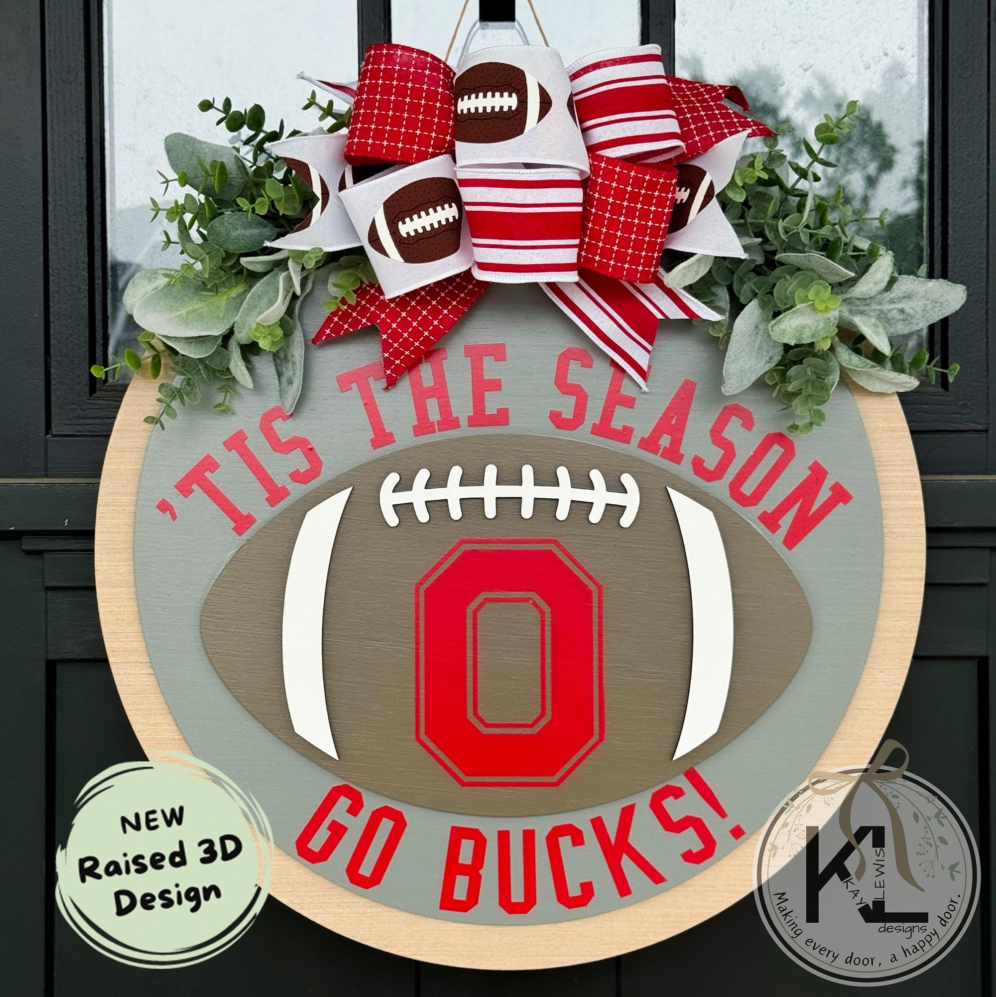 Ohio State Door Hanger | Ohio State Buckeyes | Ohio State Wreath