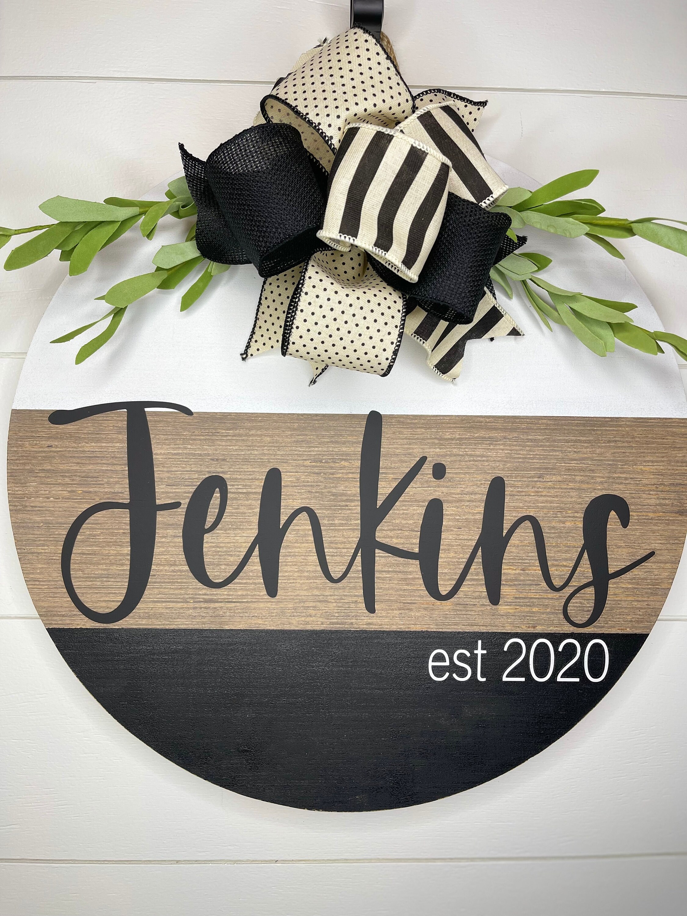 Last Name Door Hanger Front Door Decor Last Name Door Sign Etsy