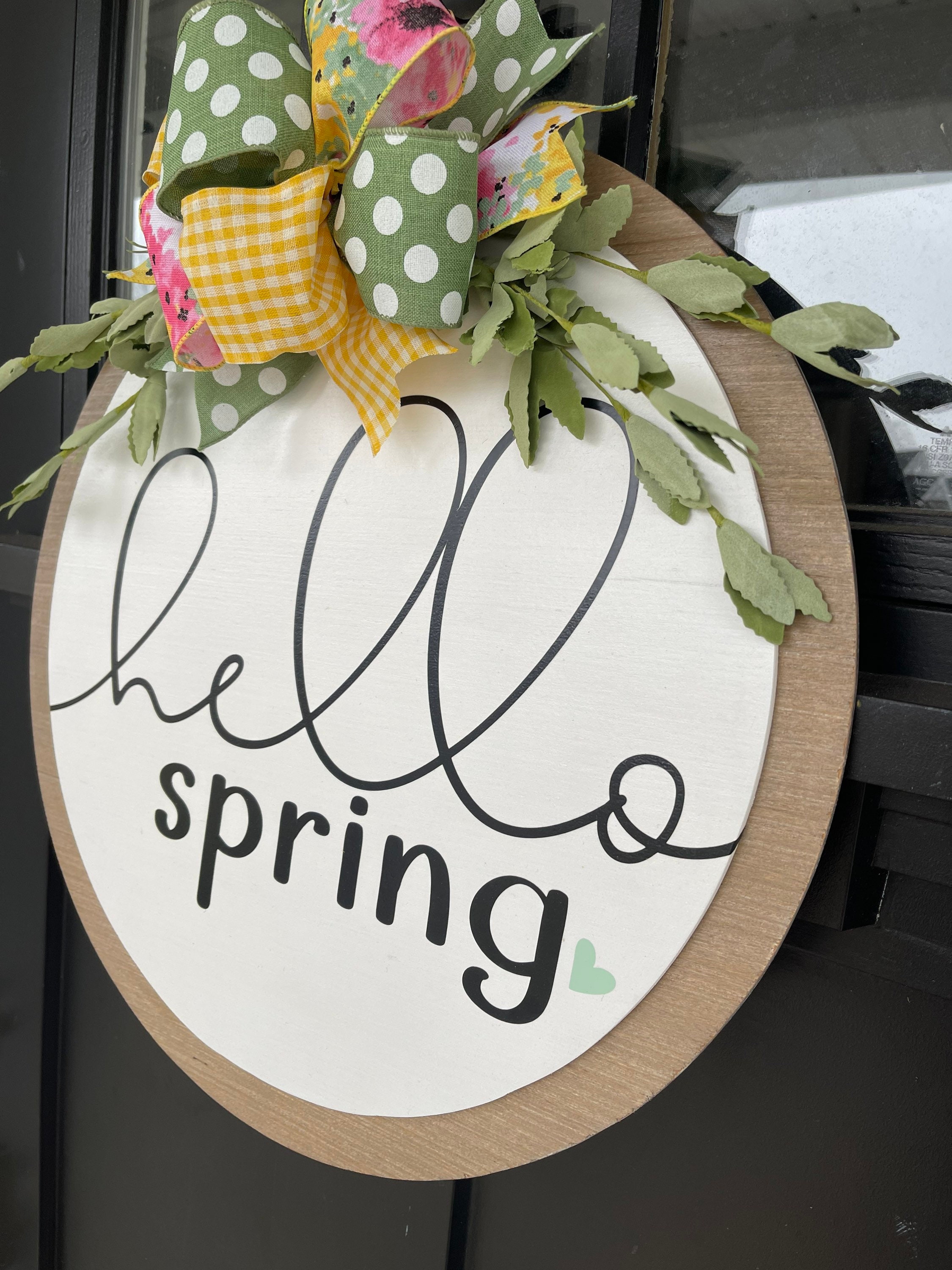 Spring Front Door Decor | Spring Door Hanger | Spring Door Sign ...