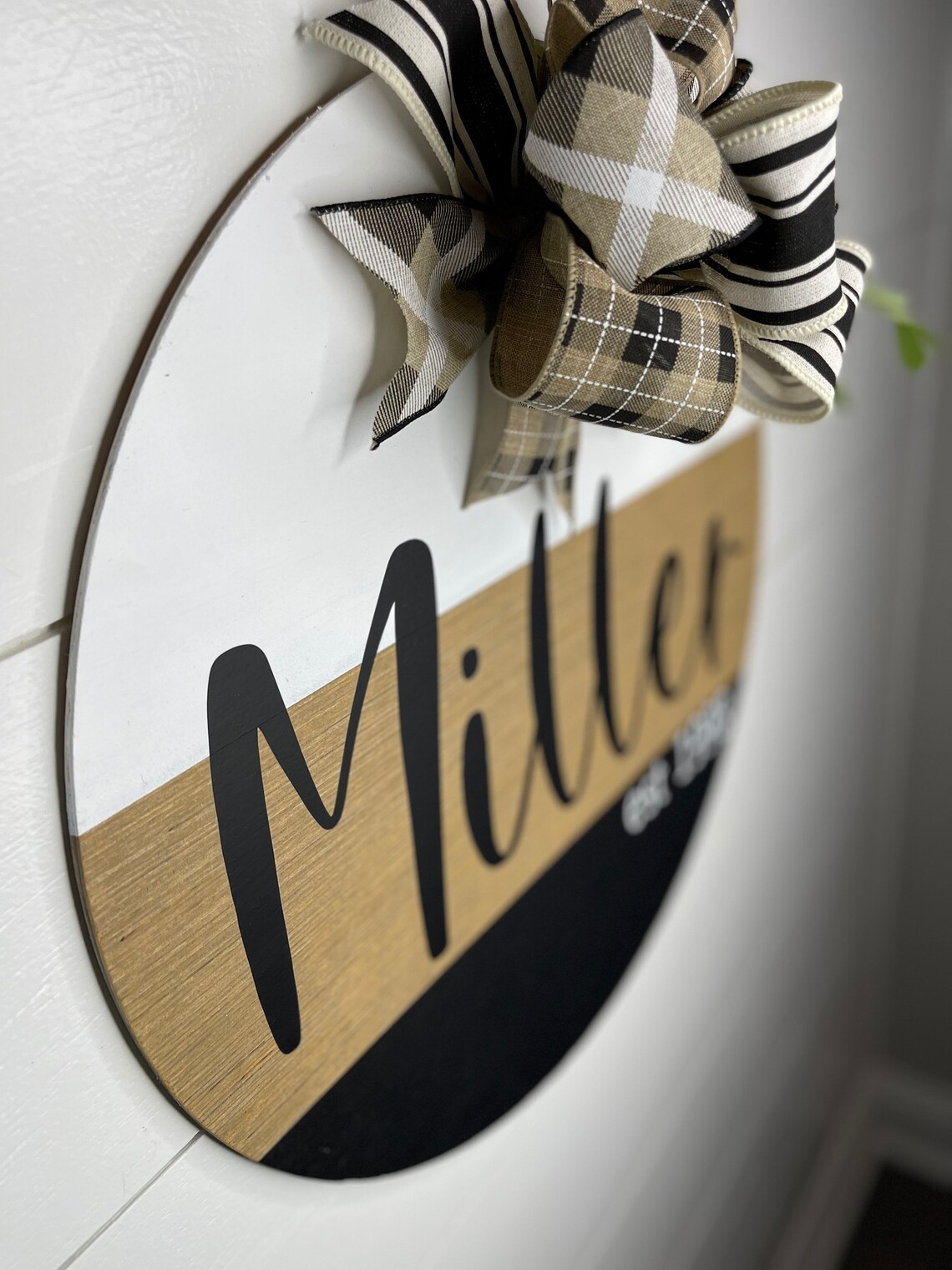 Last Name Door Hanger Front Door Decor Last Name Door Sign Etsy