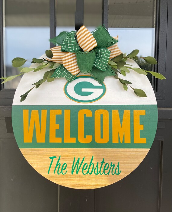 Green Bay Sign Front Door Decor Green Bay Packers Etsy