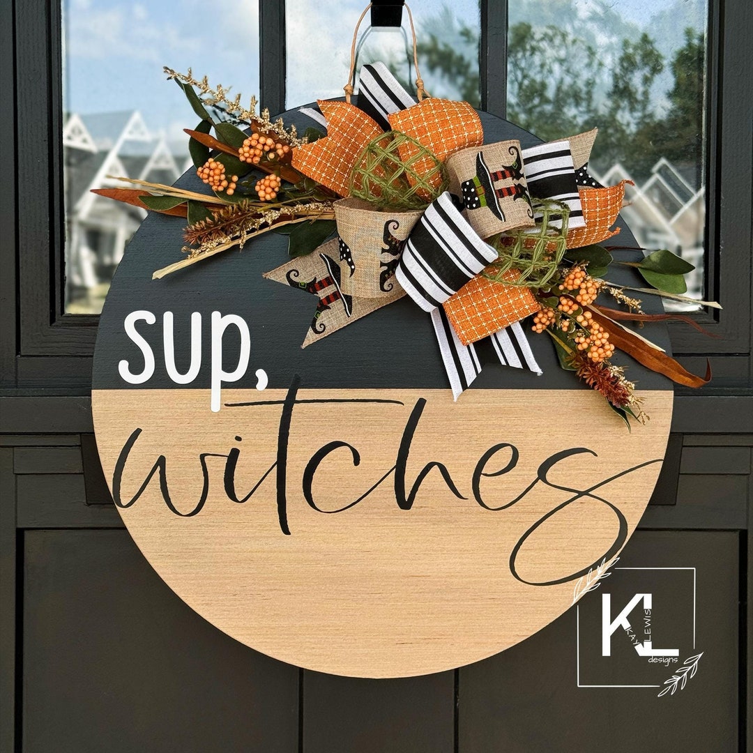 Halloween Door Hanger | Fall Decor | Front Door Decor | Halloween Sign ...