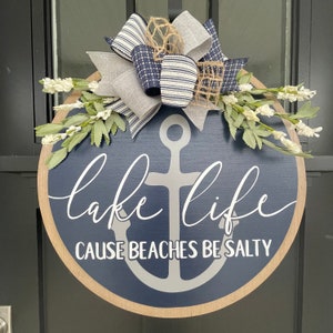 Lake Front Door Decor | Lake House | Front Door Wreath | Lake House Decor | Front Door Sign | Door Hanger | Funny Lake Sign