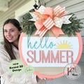 Hello Summer Door Hanger | Front Door Decor | Summer Door Sign | Summer Decor | Summer Sign | Summer Door Decor | Front Porch Decor