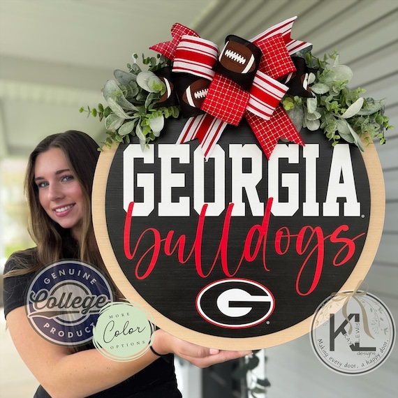 Georgia Door Wreath | Front Door Decor | UGA Door Hanger | Front Door Wreath | Georgia Bulldogs | Georgia Sign | UGA sign | Bulldog Sign