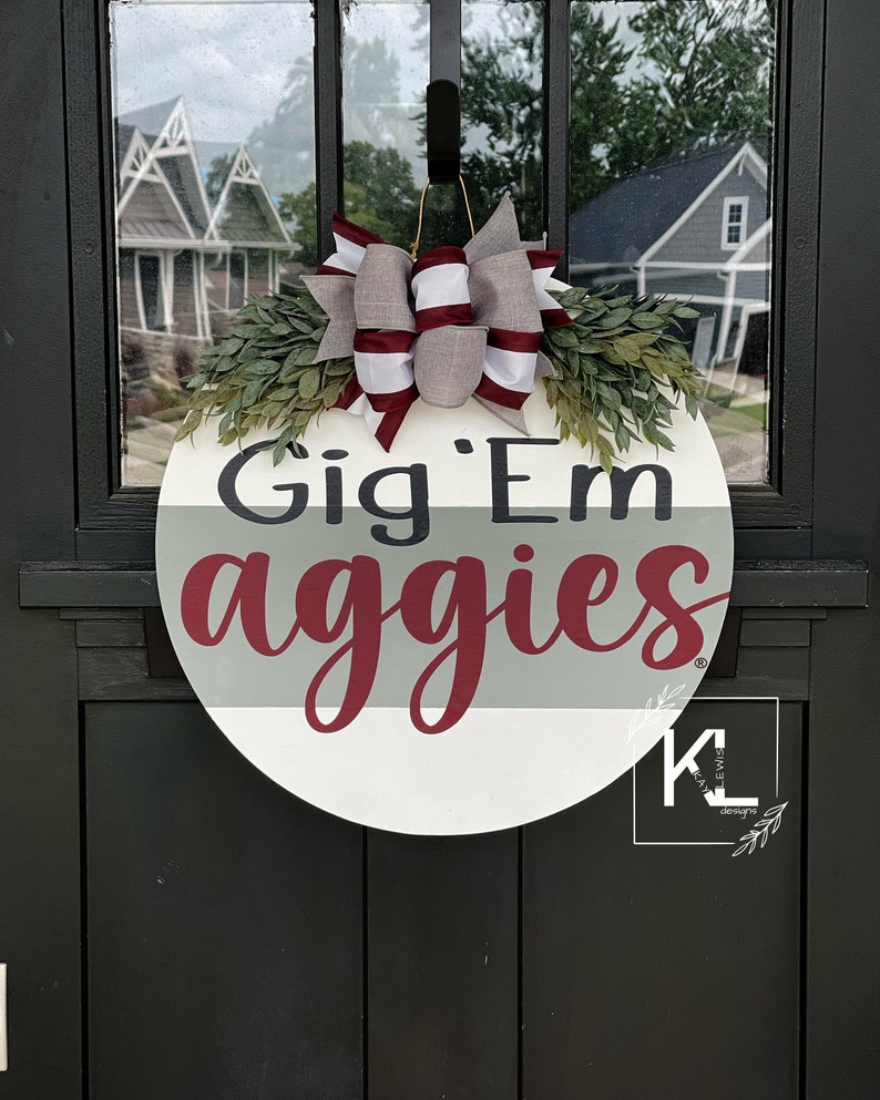 Texas A&M Front Door Decor | Aggies Sign | Texas Aggies Wreath ...