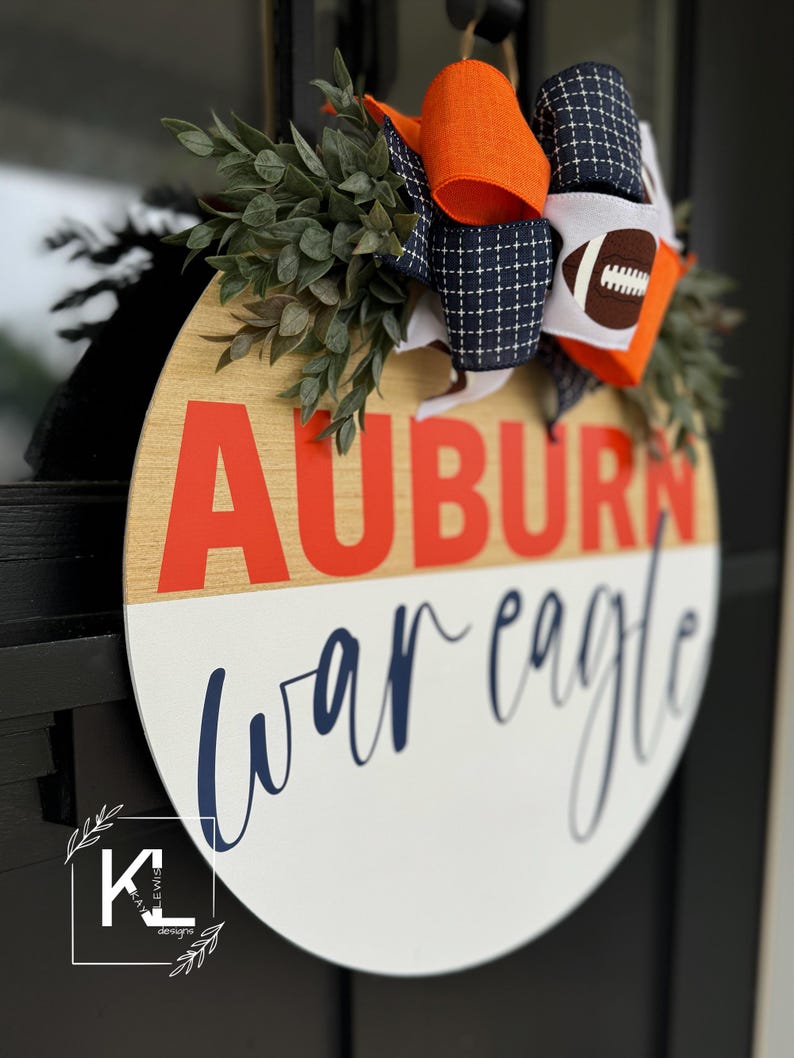 Auburn Door Hanger | Auburn War Sign | Auburn Sign | Auburn Door Wreath ...