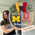 House Divided Door Sign | House Divided Sign | House Divided Wreath | Football Wreath | Football Front Door Decor | Personalized Sports Sign