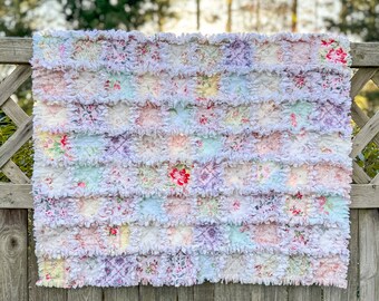 Shabby Chic baby Girl Rag Quilt Shabby Chic Rag Quilt, Shabby Chic Quilt, Shabby Chic Baby Quilt, Quilt, Baby Quilt