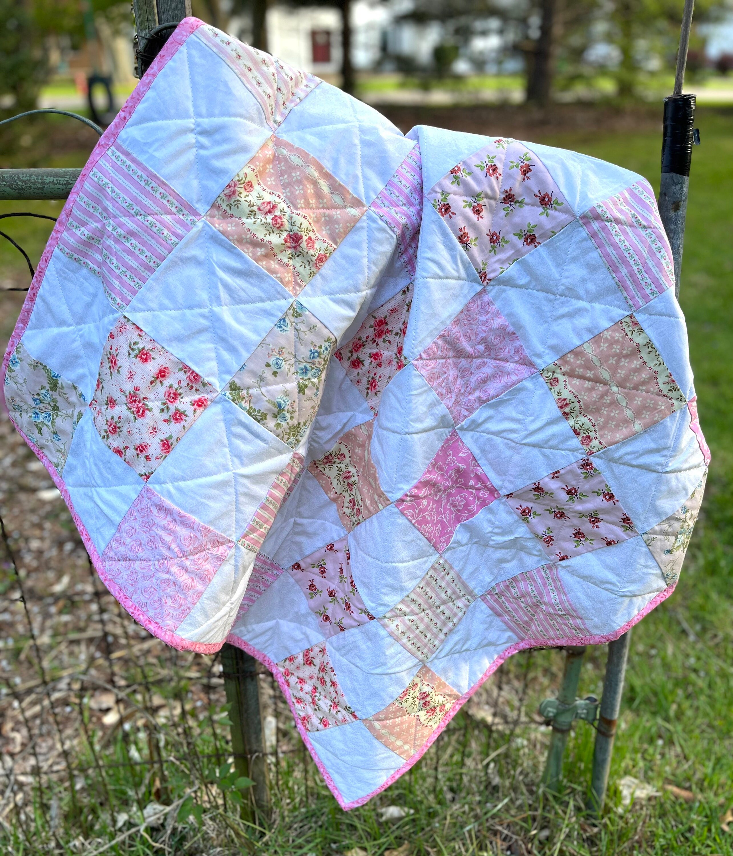 Shabby Chic Patchwork Baby Quilt Shabby Chic Baby Quilt Baby Etsy