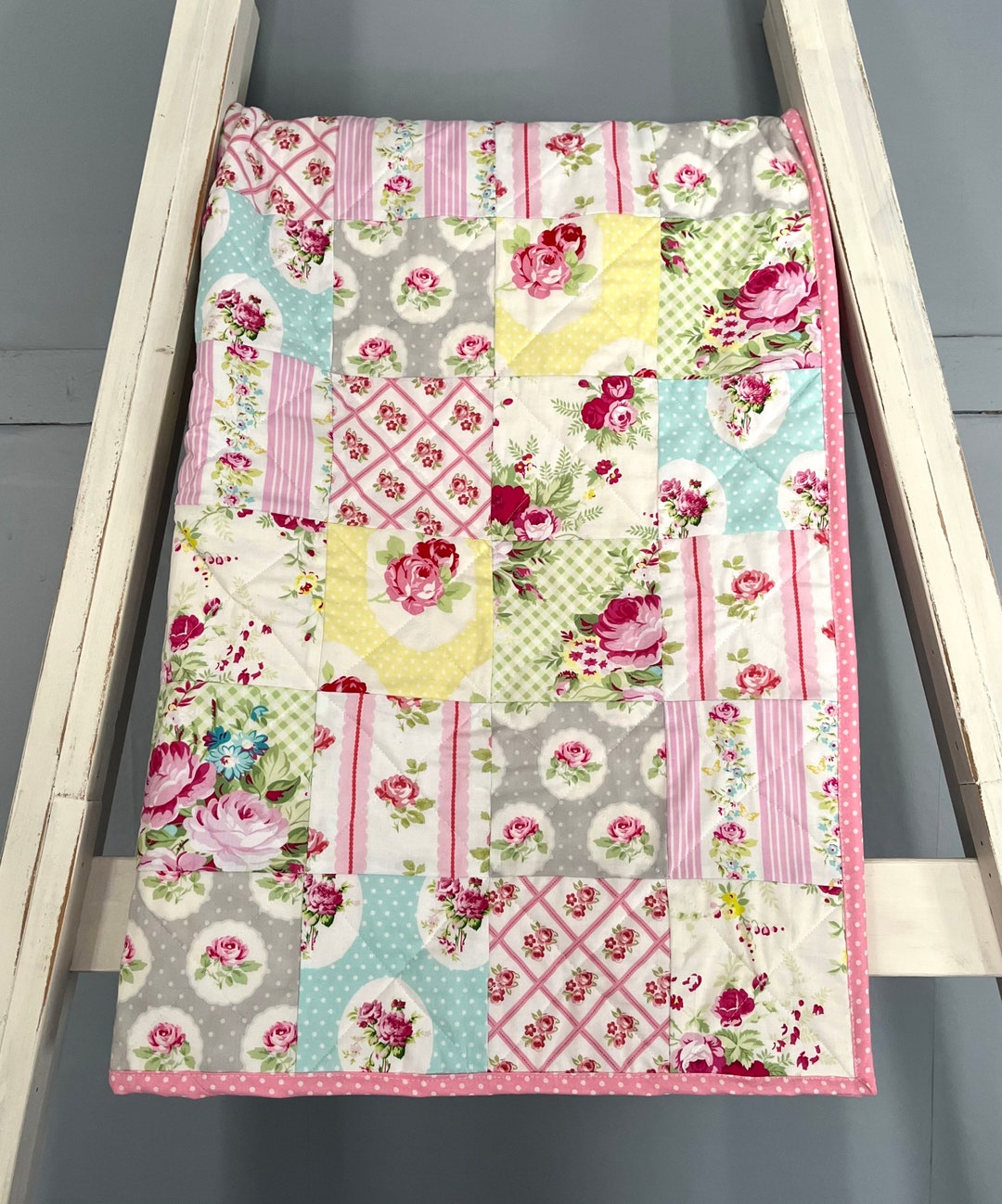 Baby Girl Shabby Chic Quilt Shabby Chic Quilt Shabby Quilt Etsy