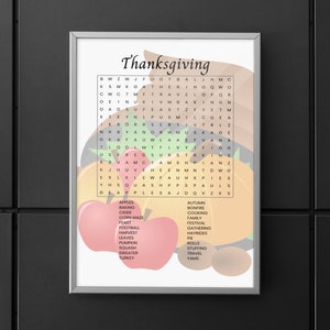 Thanksgiving Word Search