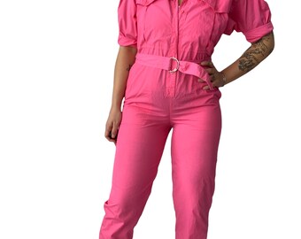 FUSCHIA PINK JUMPSUIT CATSUIT cut off capris SECOND 10 FUSCHIA PINK JUMPSUIT CATSUIT cut off capris SECOND 10