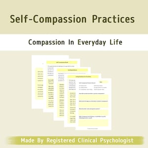Self-Compassion Practice Worksheet: CFT Printable (Digital Download)