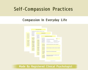 Self-Compassion Practice Worksheet: CFT Printable (Digital Download)