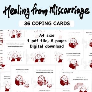 36 cartes d'adaptation/ guérison d'une fausse couche/ traumatisme de la reproduction/ téléchargement numérique de cartes d'adaptation/ compassion pour soi/ sans enfant involontaire