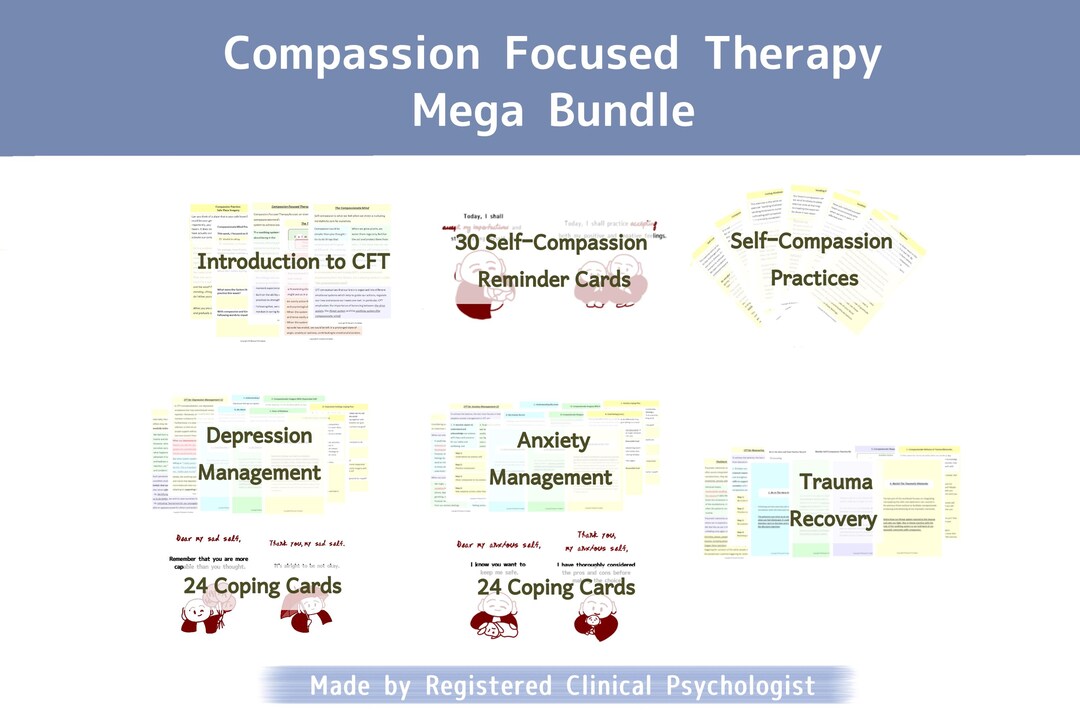 CFT Mega Bundle: Self-compassion Coping Cards & Worksheets (digital ...