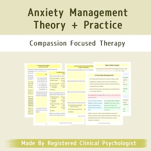 Anxiety Management/ Coping with anxiety/ Overcoming anxiety/ Live with anxiety/ Compassion Focused Therapy/ Therapy worksheet/ Mental health