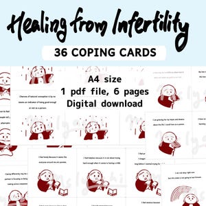36 carte di coping/guarigione dall'infertilità/trauma riproduttivo/mancanza involontaria di figli/carte di coping download digitale/autocompassione