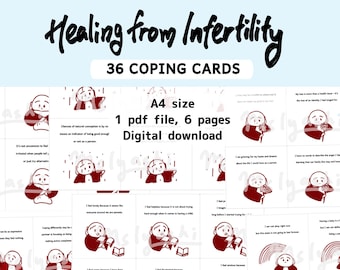 36 coping cards/ healing from infertility/ reproductive trauma/ involuntary childless/ coping cards digital download/ self-compassion