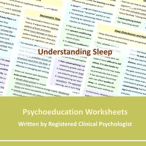 CBT Insomnia Worksheets: Sleep Hygiene, Shift Work, Dreams (Digital Download)