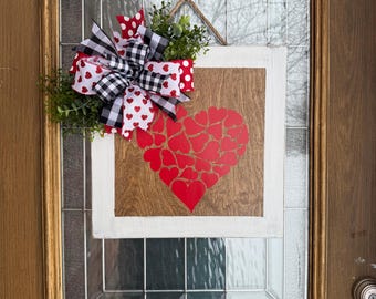 Valentines Door Hanger, Front Door Heart Door Hanger, Valentine Wreath, Front Door Decor, Valentines Day Decor, Valentine Decor